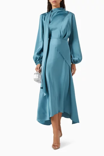 Scarf Dress in Satin