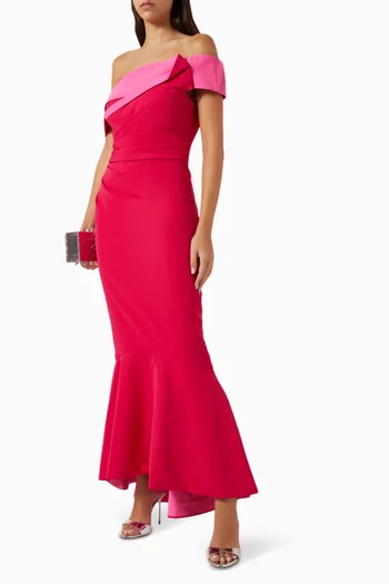 Colour-block Dress in Crepe