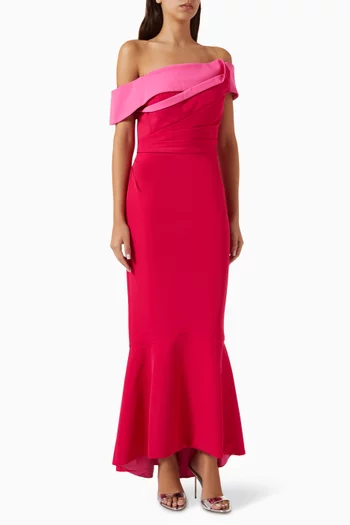 Colour-block Dress in Crepe