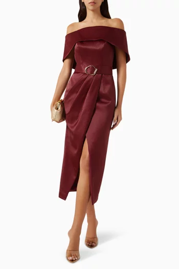Off-shoulder Dress in Crepe