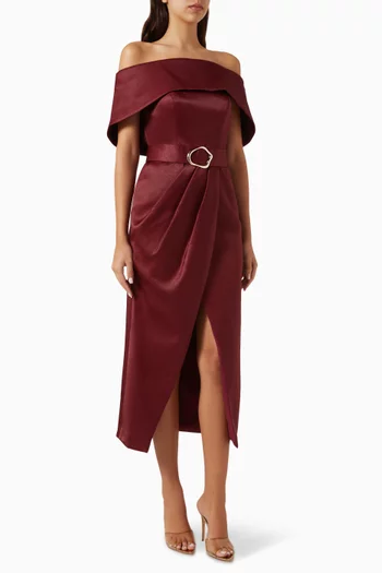 Off-shoulder Dress in Crepe