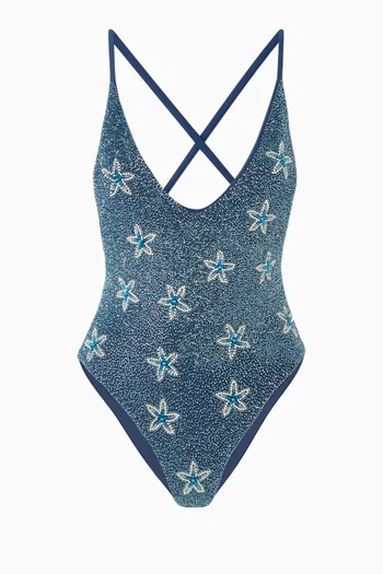 Starfish Embellished One-piece Swimsuit