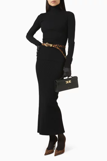 تنورة بقصة ضيقة نسيج مضلع