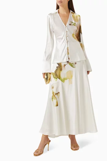 Soroba Maxi Skirt in Satin