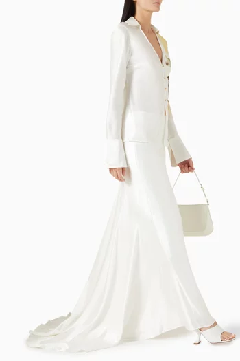 Hourston Maxi Skirt in Satin