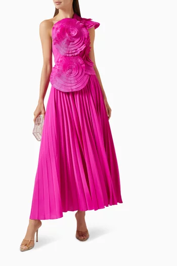 Trusley Rosette Pleated Gown