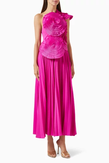 Trusley Rosette Pleated Gown