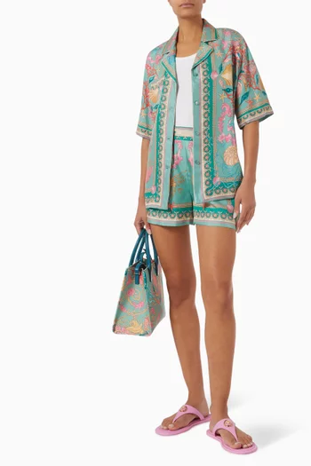 Underwater Barocco-print Shirt in Silk-twill