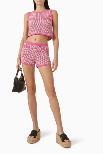 Crochet Knit Top in Cotton Blend