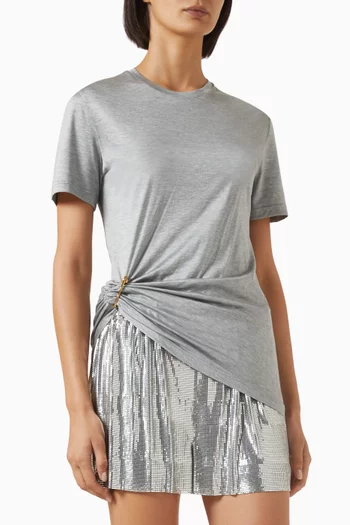 Safety Pin T-shirt in Silk-cotton Jersey