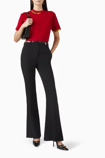 تي شيرت بجزء بنقشة باروكية قطن جيرسيه