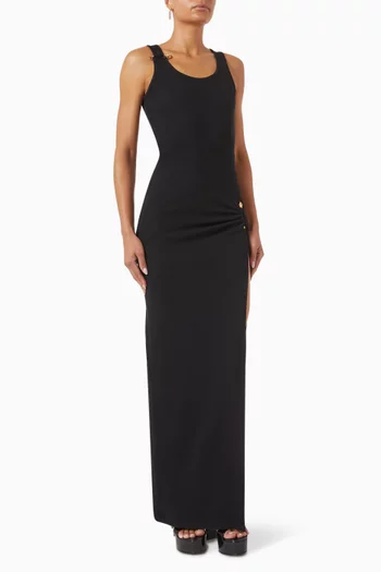 Safety-pin Maxi Dress in Ribbed-cotton