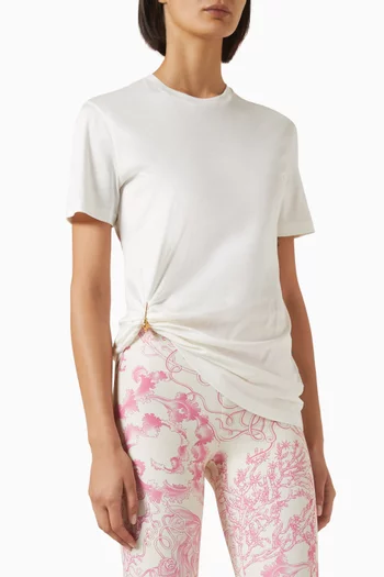Safety Pin T-shirt in Silk-cotton Jersey