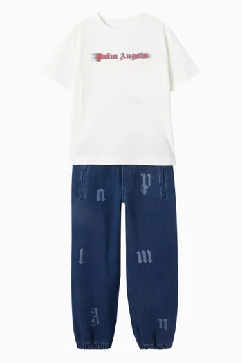 Blurred Logo T-shirt in Cotton