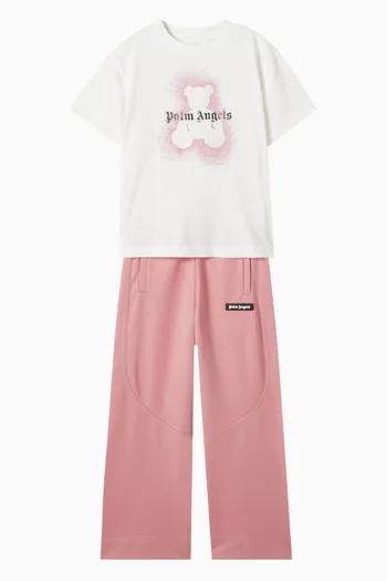 Spray Bear & Logo T-shirt in Cotton