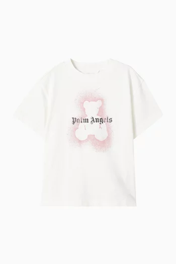 Spray Bear & Logo T-shirt in Cotton