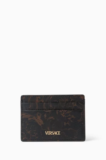 Card Holder in Laser Barocco-printed Leather