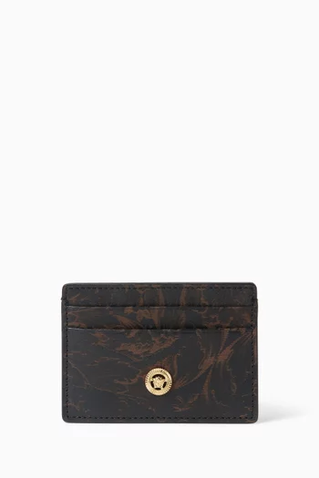 Card Holder in Laser Barocco-printed Leather