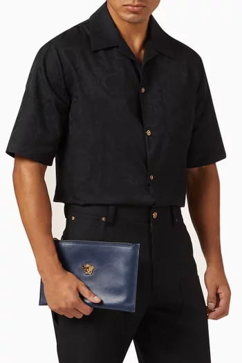 La Medusa Zip Pouch in Calf Leather