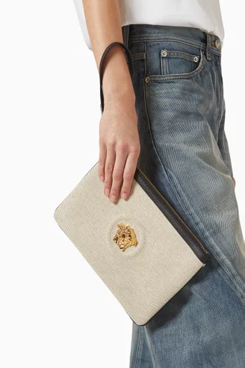 La Medusa Zip Pouch in Canvas