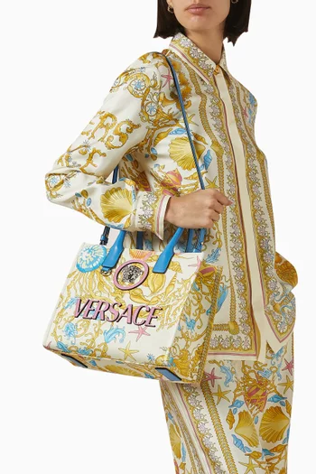 Small Underwater Barocco La Medusa Tote Bag in Canvas