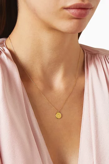 Mini 'T' Pendant Necklace in Gold-plated Metal