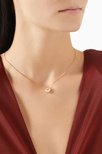 My Love April Heart Necklace in Gold-tone Brass