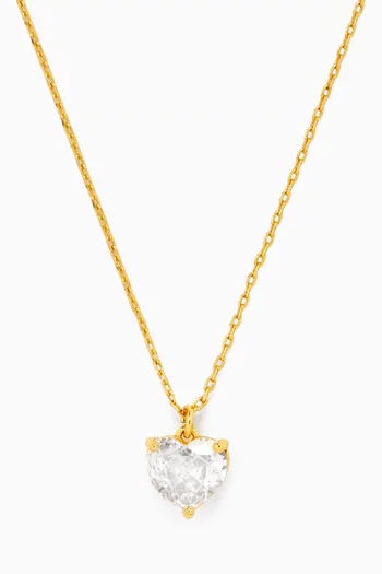 My Love April Heart Necklace in Gold-tone Brass