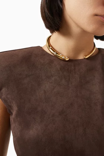 Gana Crystal Choker in Brass