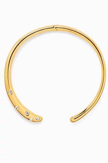 Gana Crystal Choker in Brass