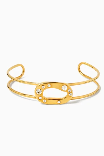 Zeynah Crystal Choker in Brass