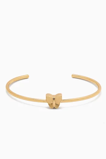 Butterfly Thin Cuff Bracelet in Gold-plated Brass