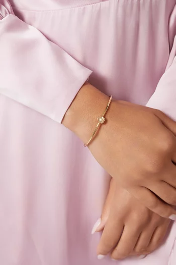 Tea Rose Thin Cuff Bracelet in Gold-plated Brass