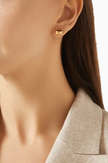 Tabby Bag Stud Earrings in Gold-plated Brass