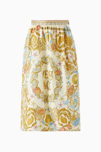 Underwater Barocco Skirt in Silk Twill