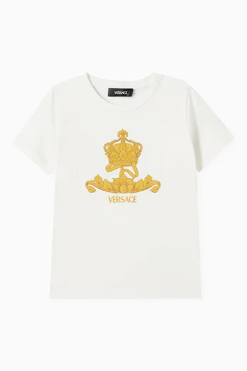 Crown Print T-shirt in Cotton