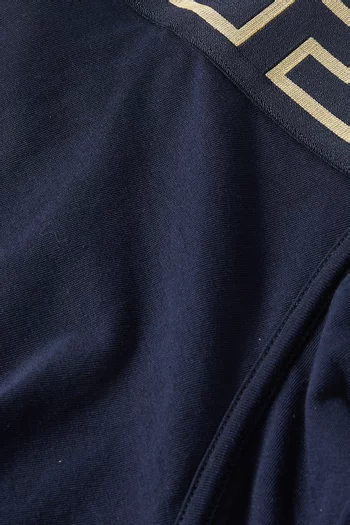 Greca Border Long Boxer Briefs in Organic Cotton