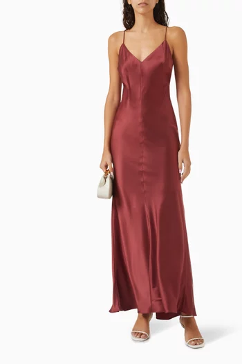 Cami Maxi Dress in Mulberry-silk