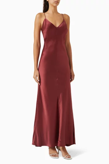Cami Maxi Dress in Mulberry-silk