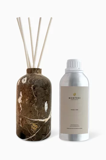 Tribal Oud Portoro Gold Round Reed Diffuser, 500ml