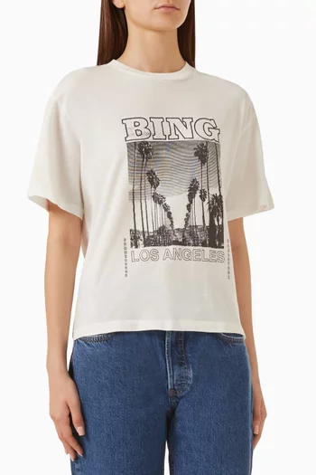 تي شيرت بطبعة Louis Bing Tour‏ قطن