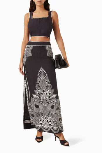 Soleil Cropped Top in Linen-blend