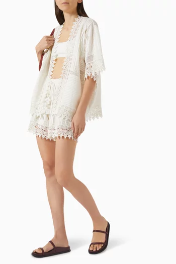 Odyssey Lace-trim Shorts in Cotton Blend