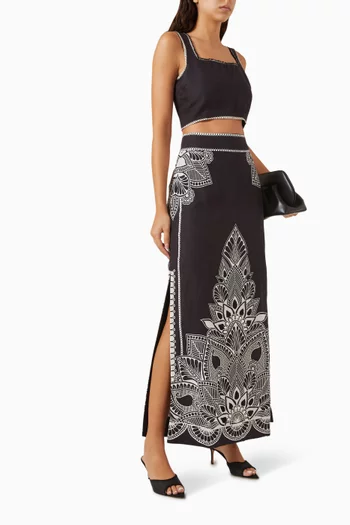 Sadia Maxi Skirt in Linen-blend