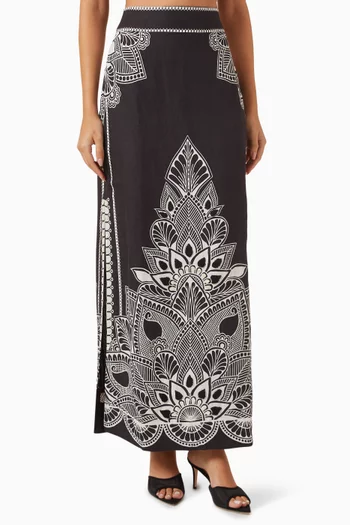 Sadia Maxi Skirt in Linen-blend