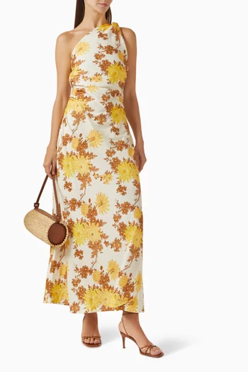 Sola One-shoulder Maxi Dress in Linen
