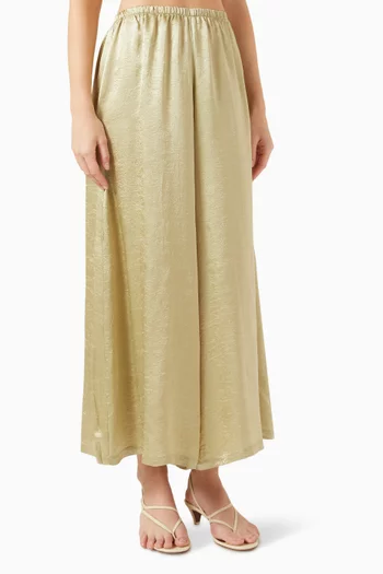 Palazzo Pants in Textured Satin