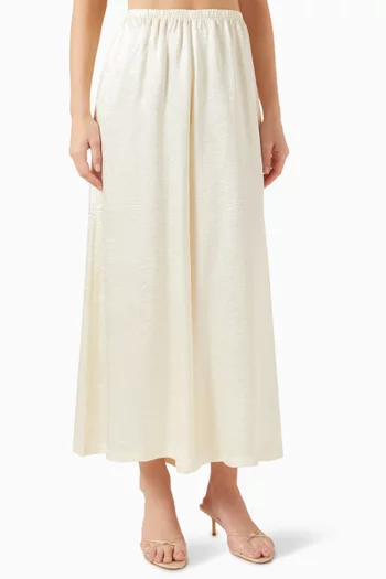 Palazzo Pants in Textured Satin