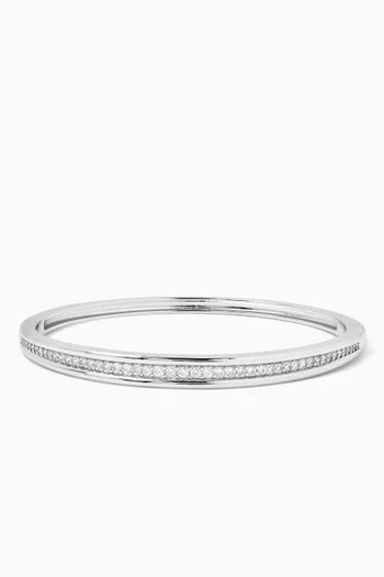 Wave Hinge Cuff in Silver-plated Brass