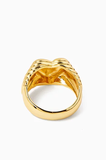 Corazon Signet Ring in Gold-plated Brass